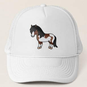 Gorra De Camionero Ilustración de dibujos animados de poni Shetland p
