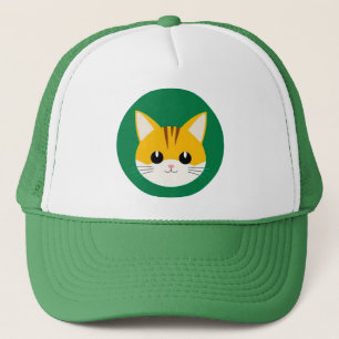 Gorra De Camionero Ilustración de gato adorable