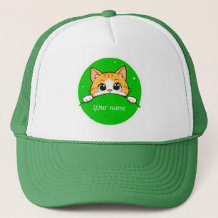 Gorra De Camionero Ilustración de gato adorable