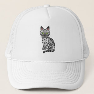 Gorra De Camionero Ilustración de gato de dibujos animados lindo Mau