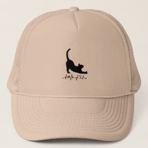 Gorra De Camionero Ilustracion de gato negro lindo
