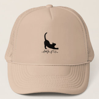 Gorra De Camionero Ilustracion de gato negro lindo
