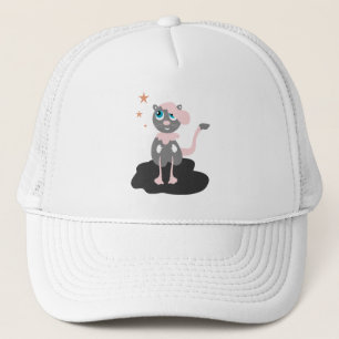 Gorra De Camionero Ilustración de gato para niños, gatito de dibujos 