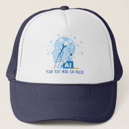 Gorra De Camionero Ilustracion de inteligencia artificial azul modern