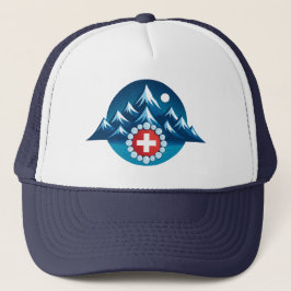 Gorra De Camionero Ilustración de los Alpes suizos