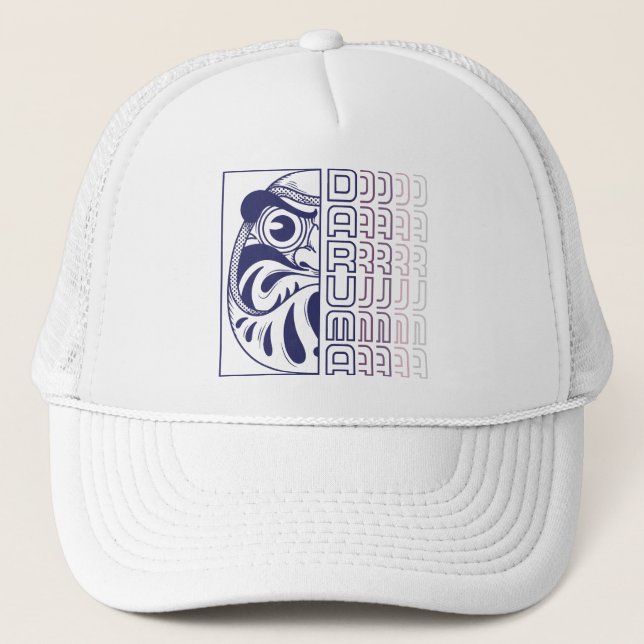 Gorra De Camionero Ilustración de muñeca Daruma japonesa (Anverso)
