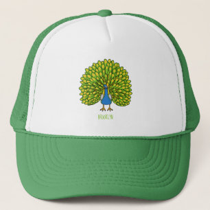 Gorra De Camionero Ilustracion de pájaro pavo real