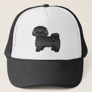 Gorra De Camionero Ilustracion de perro chiita negro Tzu lindo