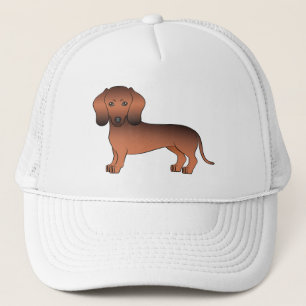 Gorra De Camionero Ilustración de perro Dachshund de pelo liso y colo