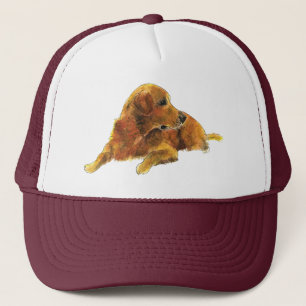 Gorra De Camionero Ilustracion de perro de Cute Golden Retriever