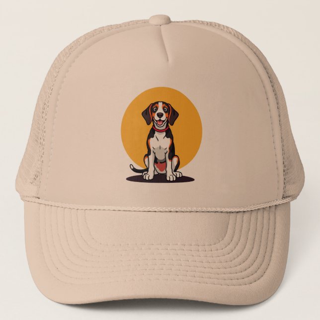Gorra De Camionero Ilustracion de perro de dibujos animados (Anverso)