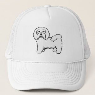 Gorra De Camionero Ilustración de perro de dibujos animados Havanés b