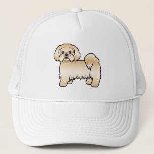 Gorra De Camionero Ilustración de perro de dibujos animados Lhasa Aps