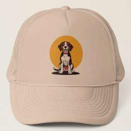 Gorra De Camionero Ilustración de perro de dibujos animados lindo