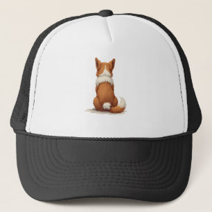 Gorra De Camionero Ilustración de perro vintage vista trasera sobre f