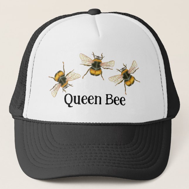 Gorra De Camionero Ilustracion de Personalizable Queen Bee Bumblee Be (Anverso)