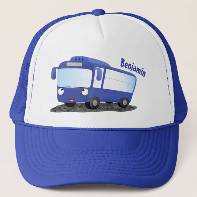Gorra De Camionero Ilustracion de personalizado de autobús moderno az (Anverso)