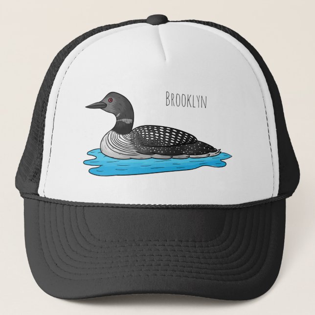 Gorra De Camionero Ilustracion de personalizado de aves de Loon (Anverso)