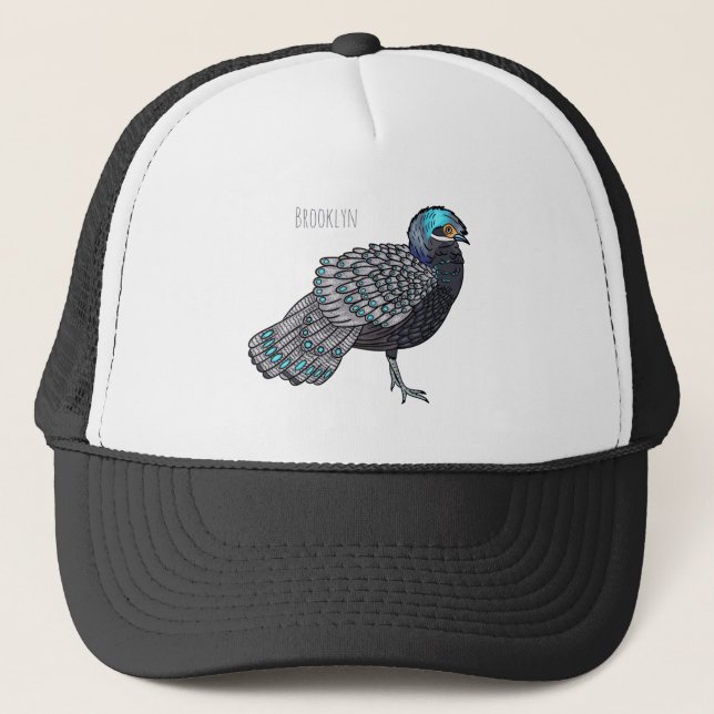 Gorra De Camionero Ilustracion de personalizado de aves de pavo real  (Anverso)