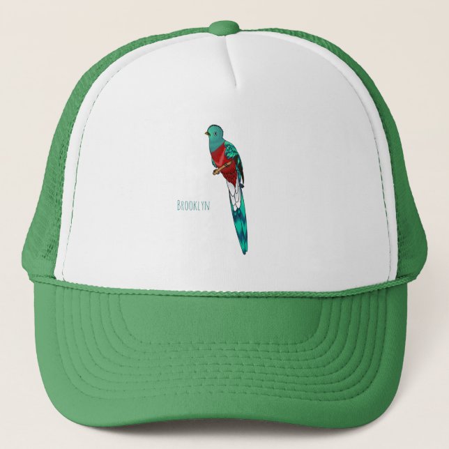 Gorra De Camionero Ilustracion de personalizado de aves quetzales res (Anverso)