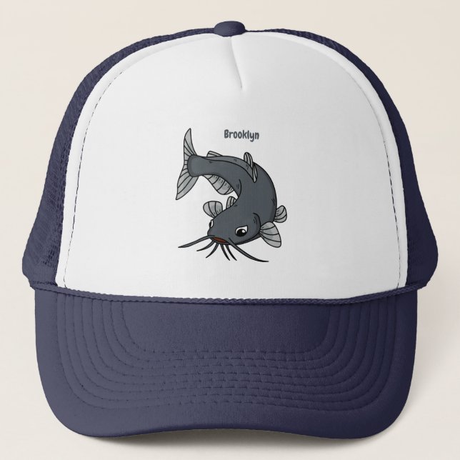 Gorra De Camionero Ilustracion de personalizado de bagre cúbico (Anverso)