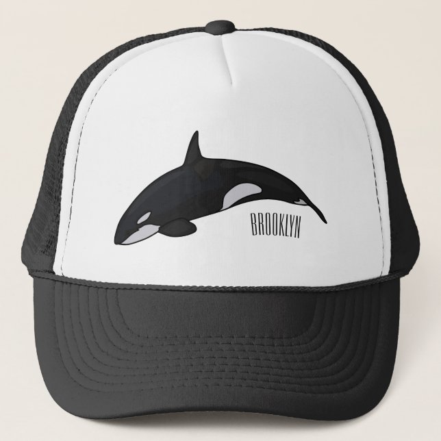 Gorra De Camionero Ilustracion de personalizado de ballenas asesina (Anverso)