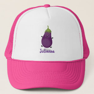 Gorra De Camionero Ilustracion de personalizado de berenjenas de bere