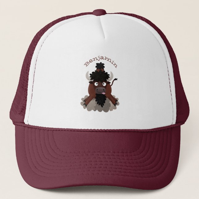 Gorra De Camionero Ilustracion de personalizado de bisontes búfalos d (Anverso)