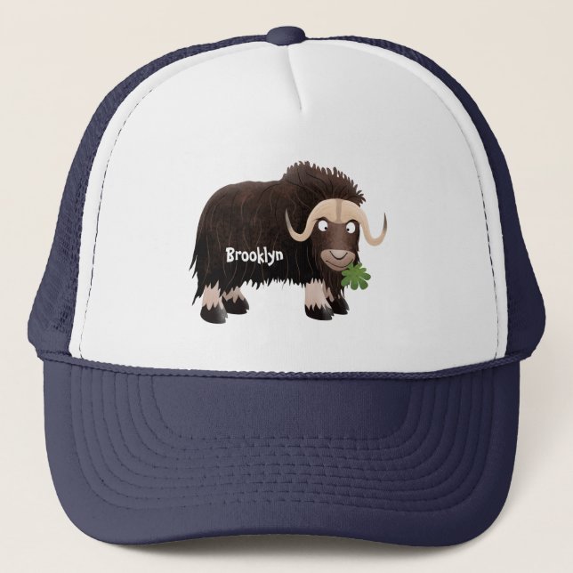 Gorra De Camionero Ilustracion de personalizado de buey hongo (Anverso)