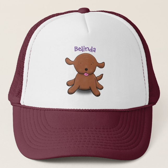Gorra De Camionero Ilustracion de personalizado de cachorro alegre (Anverso)