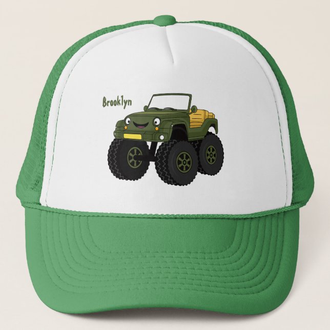 Gorra De Camionero Ilustracion de personalizado de camión monstruo ve (Anverso)