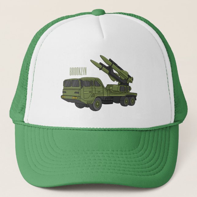 Gorra De Camionero Ilustracion de personalizado de camiones de misile (Anverso)