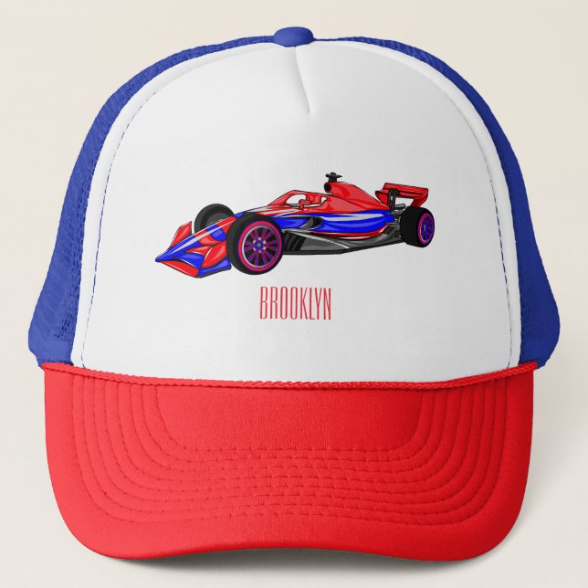 Gorra De Camionero Ilustracion de personalizado de coches de carreras (Anverso)