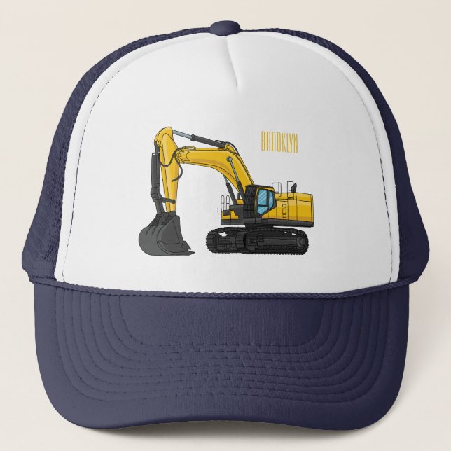 Gorra De Camionero Ilustracion de personalizado de excavadora de rast (Anverso)