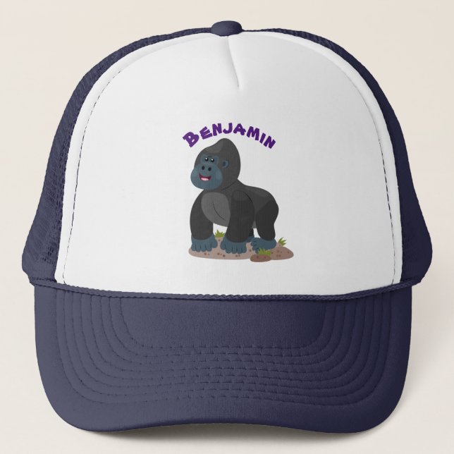 Gorra De Camionero Ilustracion de personalizado de gorila grande y fe (Anverso)