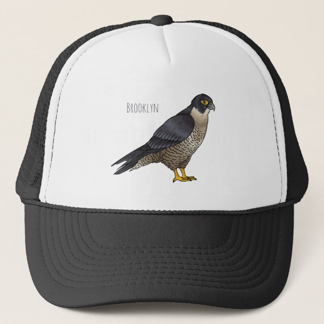 Gorra De Camionero Ilustracion de personalizado de halcón peregrino (Anverso)