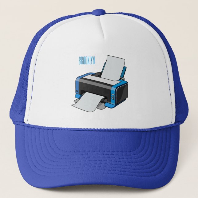 Gorra De Camionero Ilustracion de personalizado de impresora (Anverso)