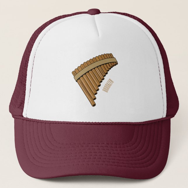 Gorra De Camionero Ilustracion de personalizado de la flauta de pan / (Anverso)