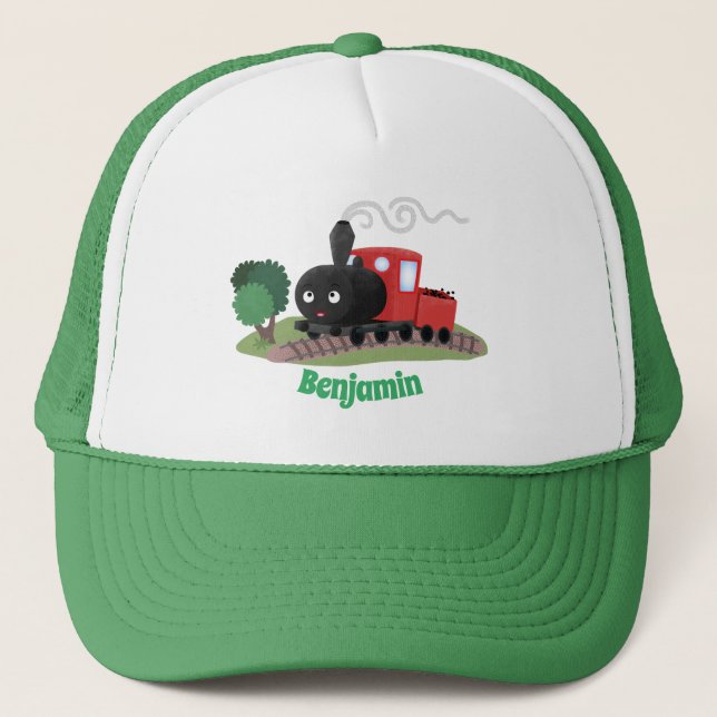 Gorra De Camionero Ilustracion de personalizado de locomotora de trac (Anverso)