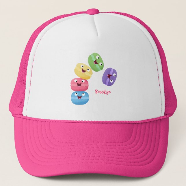 Gorra De Camionero Ilustracion de personalizado de macarons graciosos (Anverso)