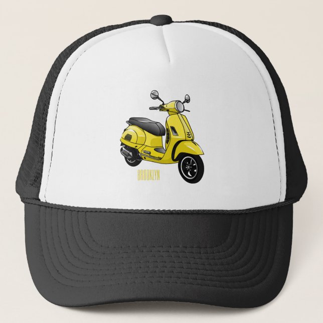 Gorra De Camionero Ilustracion de personalizado de motocicleta con ci (Anverso)