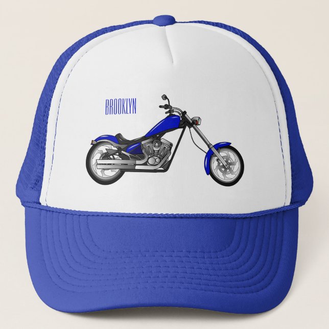 Gorra De Camionero Ilustracion de personalizado de motocicleta de hel (Anverso)