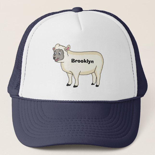 Gorra De Camionero Ilustracion de personalizado de ovejas alegres (Anverso)