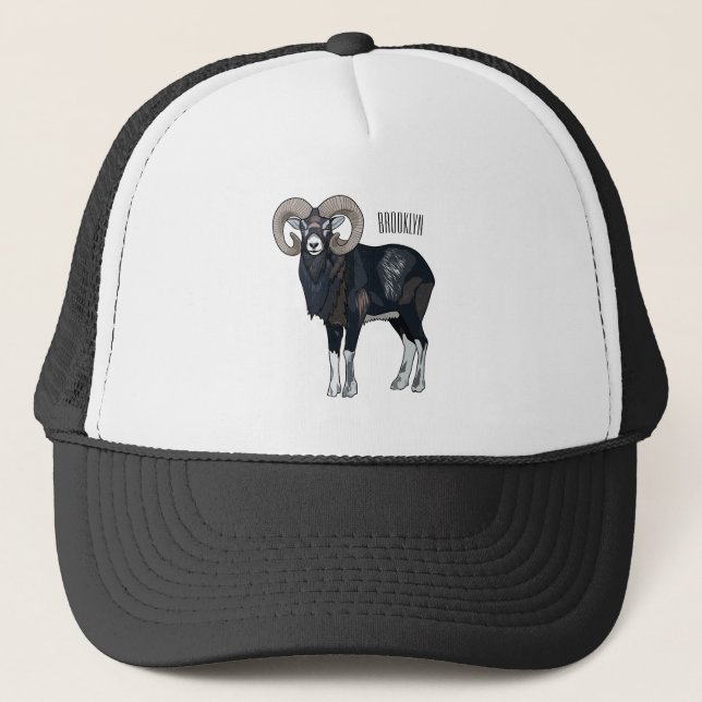 Gorra De Camionero Ilustracion de personalizado de ovino Mouflon (Anverso)