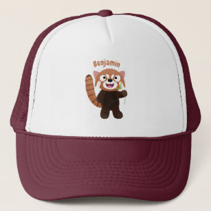 Gorra De Camionero Ilustracion de personalizado de panda rojo