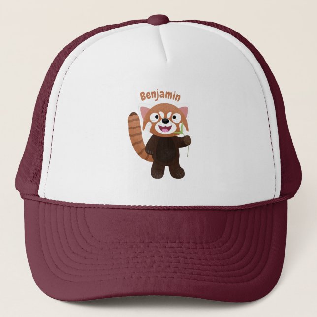Gorra De Camionero Ilustracion de personalizado de panda rojo (Anverso)