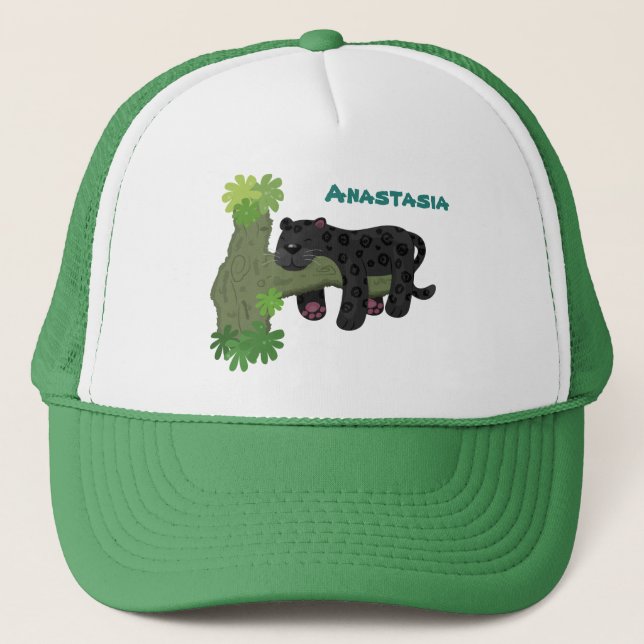 Gorra De Camionero Ilustracion de personalizado de pantera negra de j (Anverso)