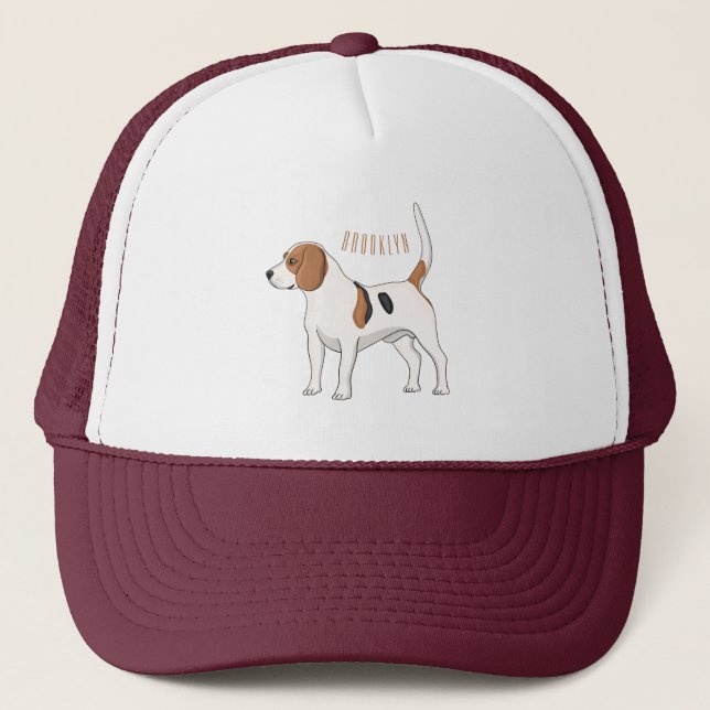 Gorra De Camionero Ilustracion de personalizado de perro Beagle (Anverso)