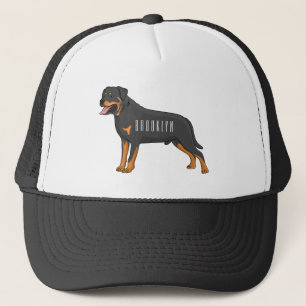 Gorra De Camionero Ilustracion de personalizado de perro de Rottweile