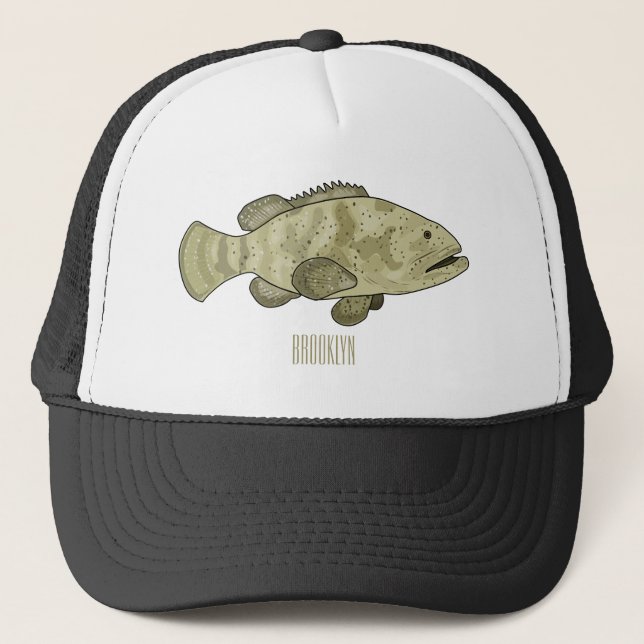 Gorra De Camionero Ilustracion de personalizado de pescado de grupo (Anverso)
